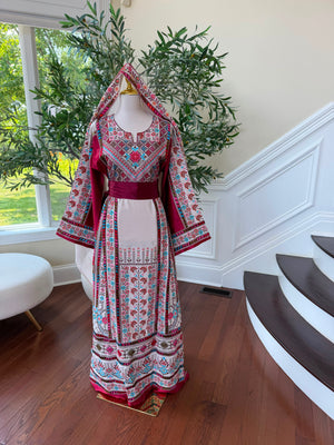 Cream Embroidery Tatreez Thobe