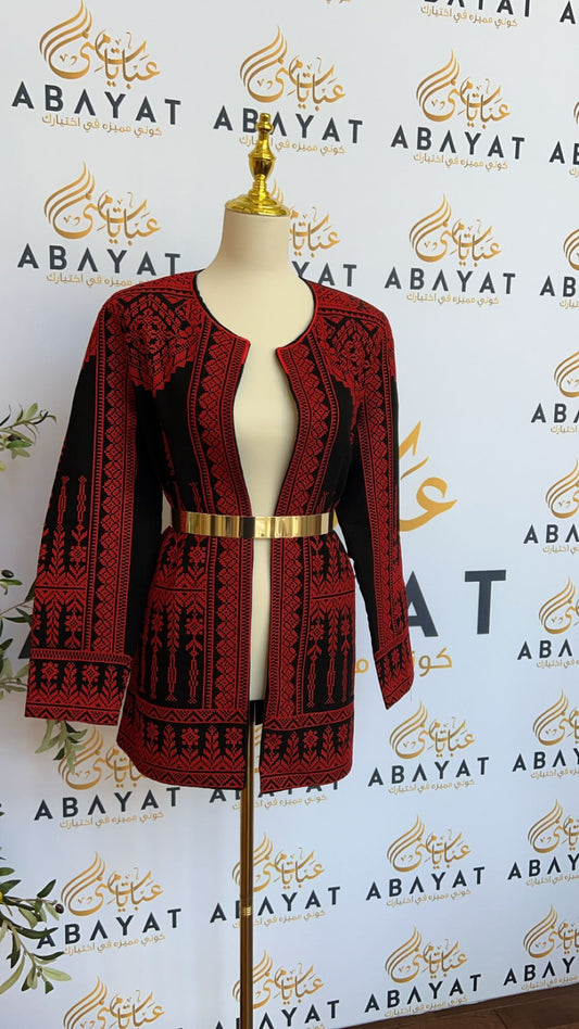 Traditional Red and black Tatreez Jacket