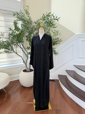 Serene Blossom Black Abaya