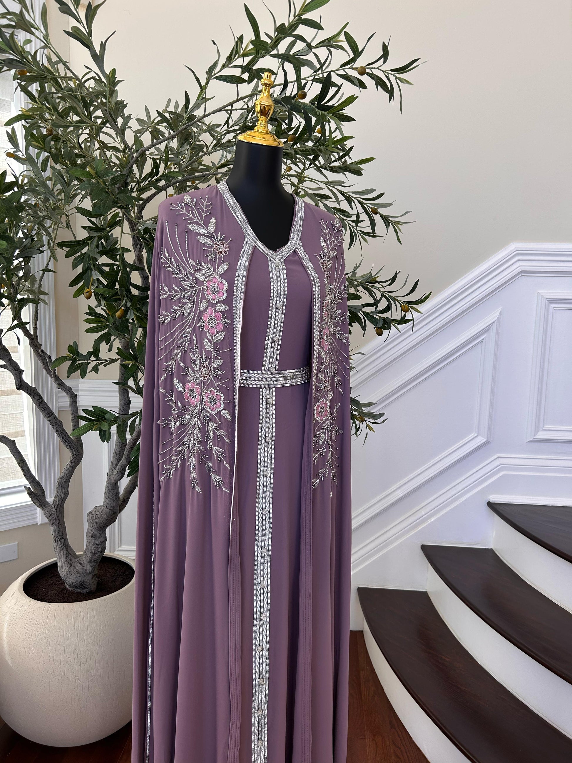 Liliac Charm Floral Kuftan