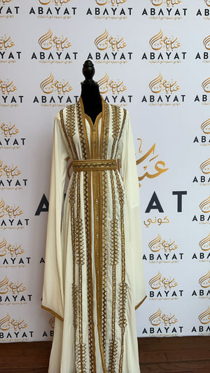 The White And Gold Kuftan of Elegance #8097693