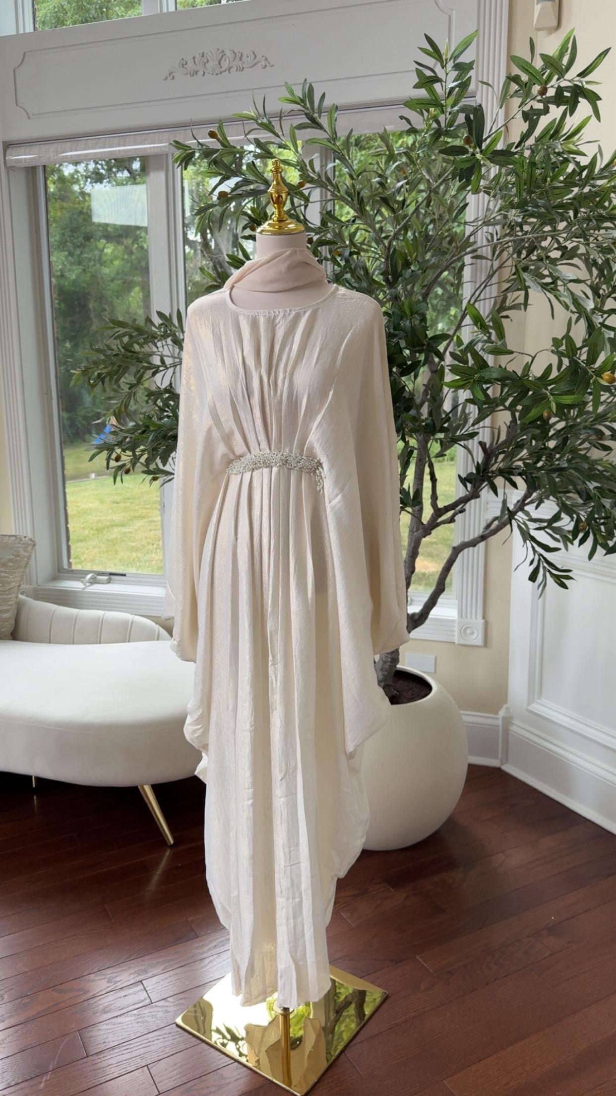 Butterfly Cream Abaya