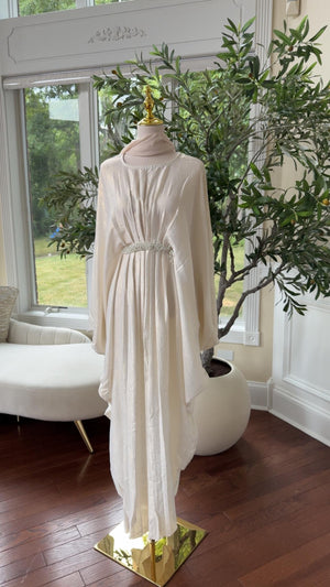 Butterfly Cream Abaya