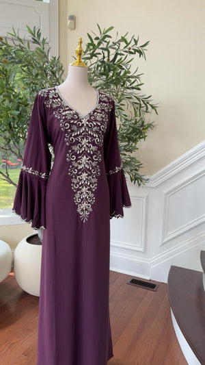 Royal Purple Floral Kuftan