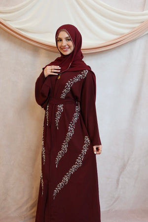 Majestic Maroon Abaya