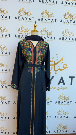 Blue Elegant Designed Abaya-0022