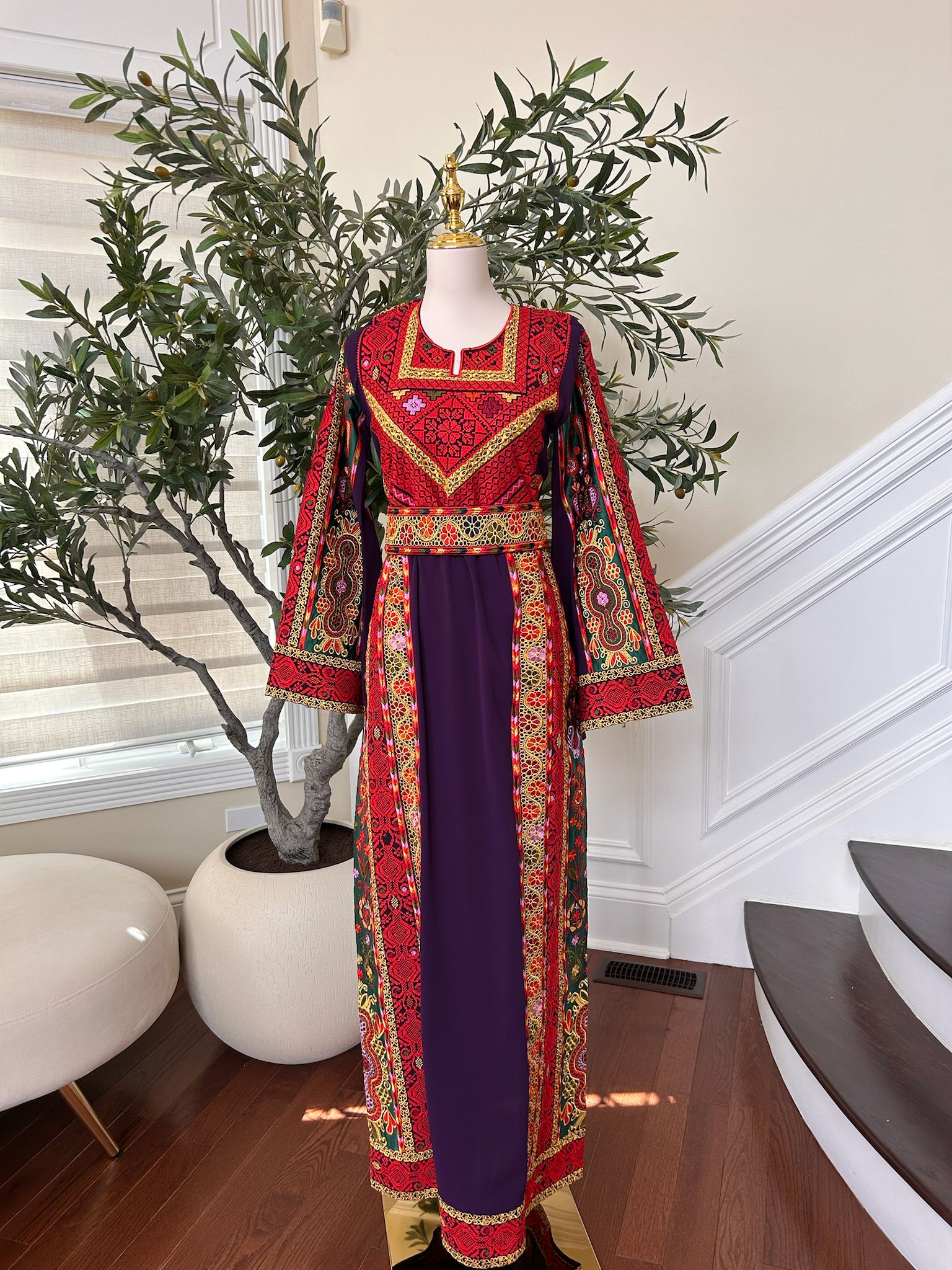 Purple Embroidery Tatreez Thobe /451
