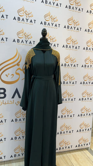 Elegant Green and Gold Abaya