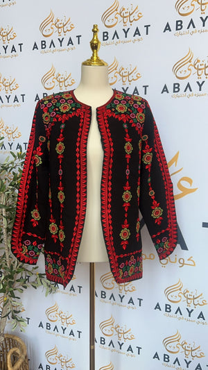 Red Tatreez Blazer Jacket