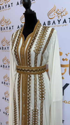 The White And Gold Kuftan of Elegance #8097693