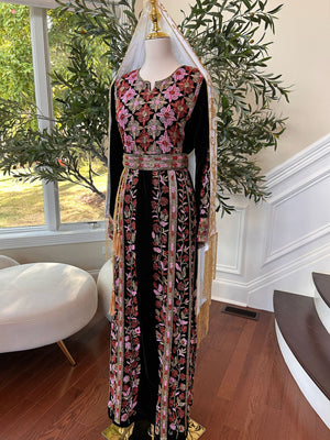 Black Velvet Stone Thobe