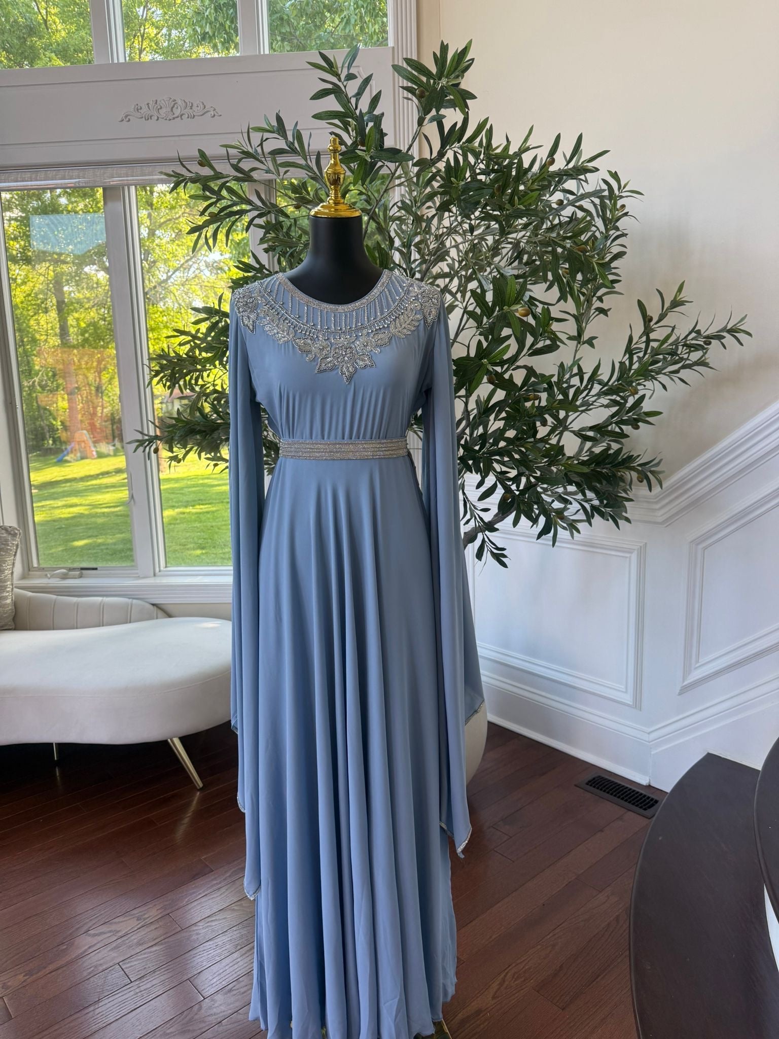Luxury Baby Blue Kuftan