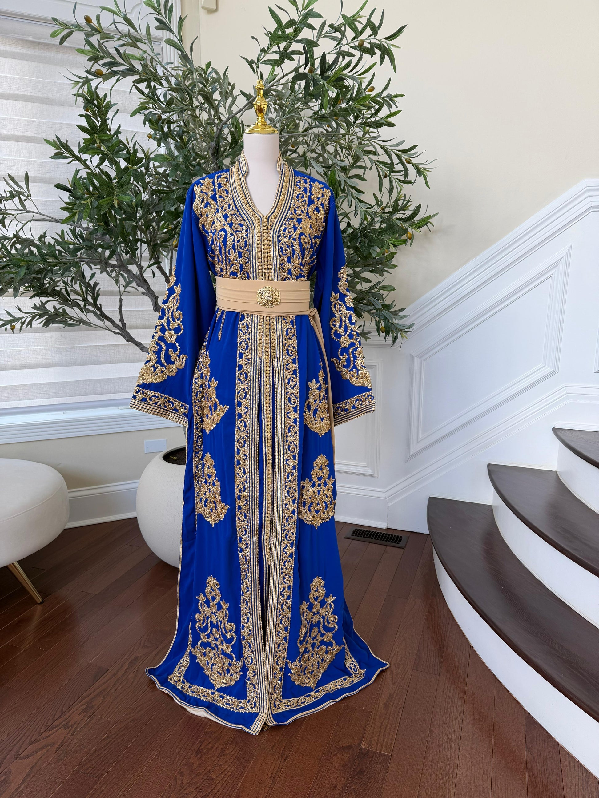 Blue Royal Elegance Beaded Kuftan