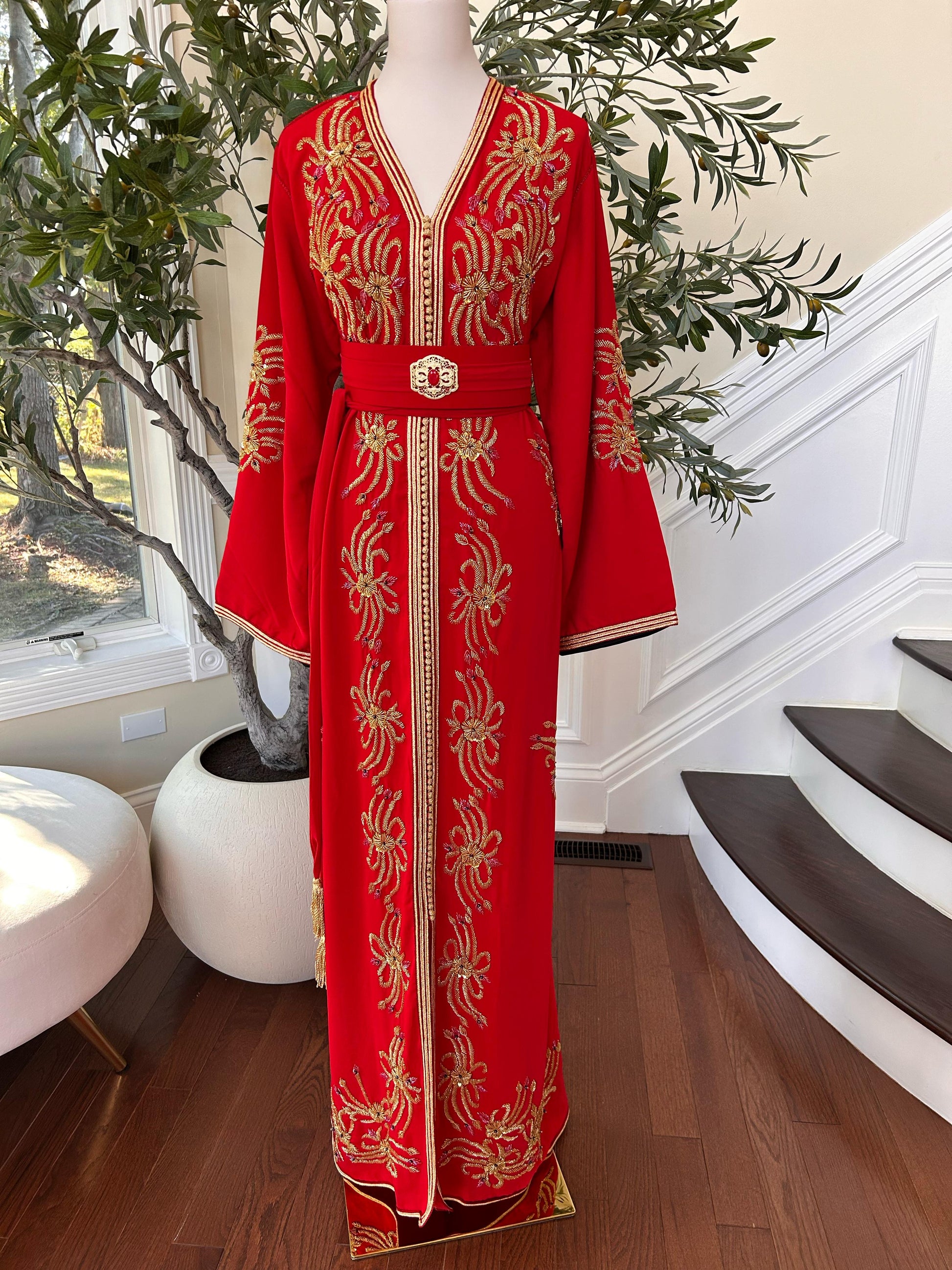 The Red Royale Beaded Kuftan