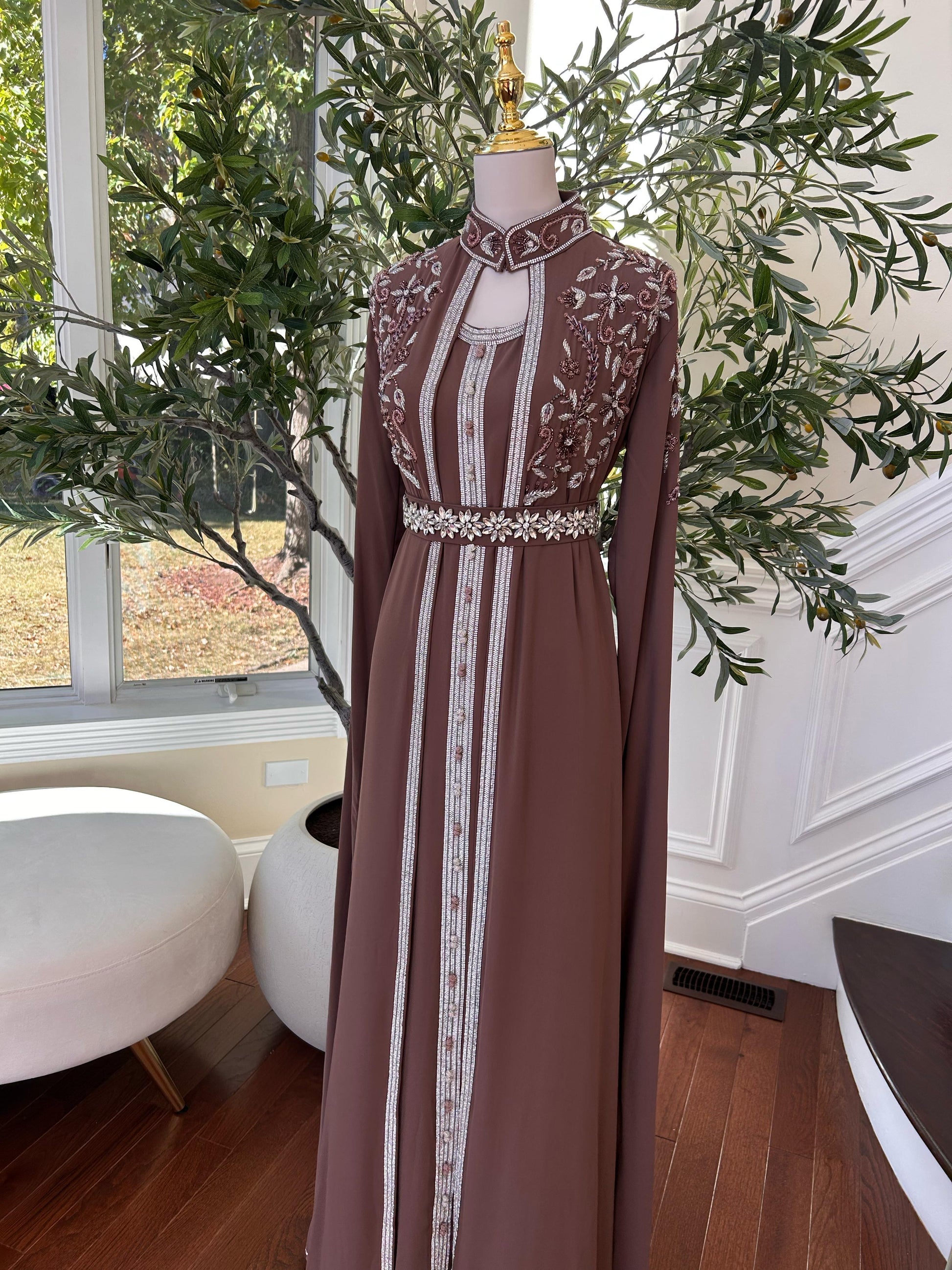 Muave Taupe Elegance Charm Kuftan
