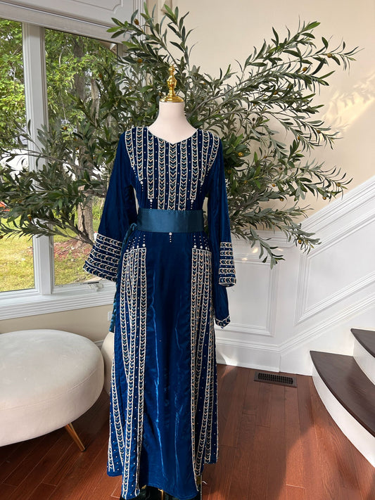 Blue Velvet Stone Thobe