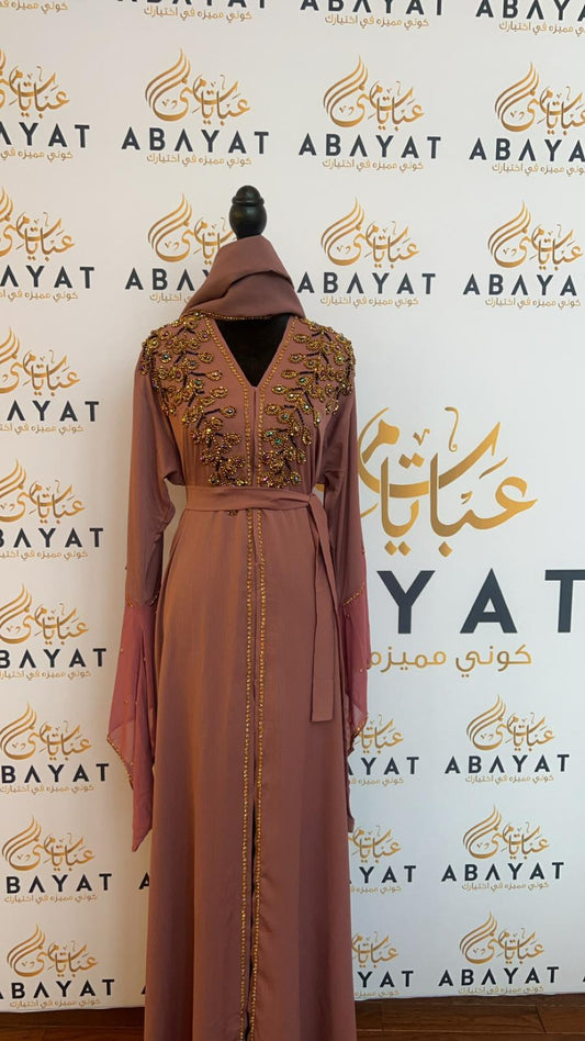 Blush Pink Designed Abaya #8097476