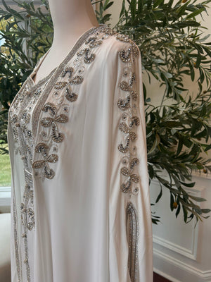 White Luxe Beaded Kuftan