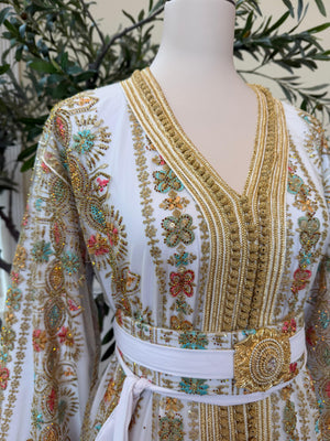 White Embroidery Royale Kuftan