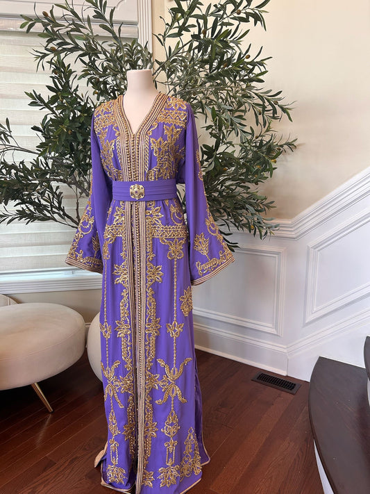 Lavender Purple Golden Detail Kuftan
