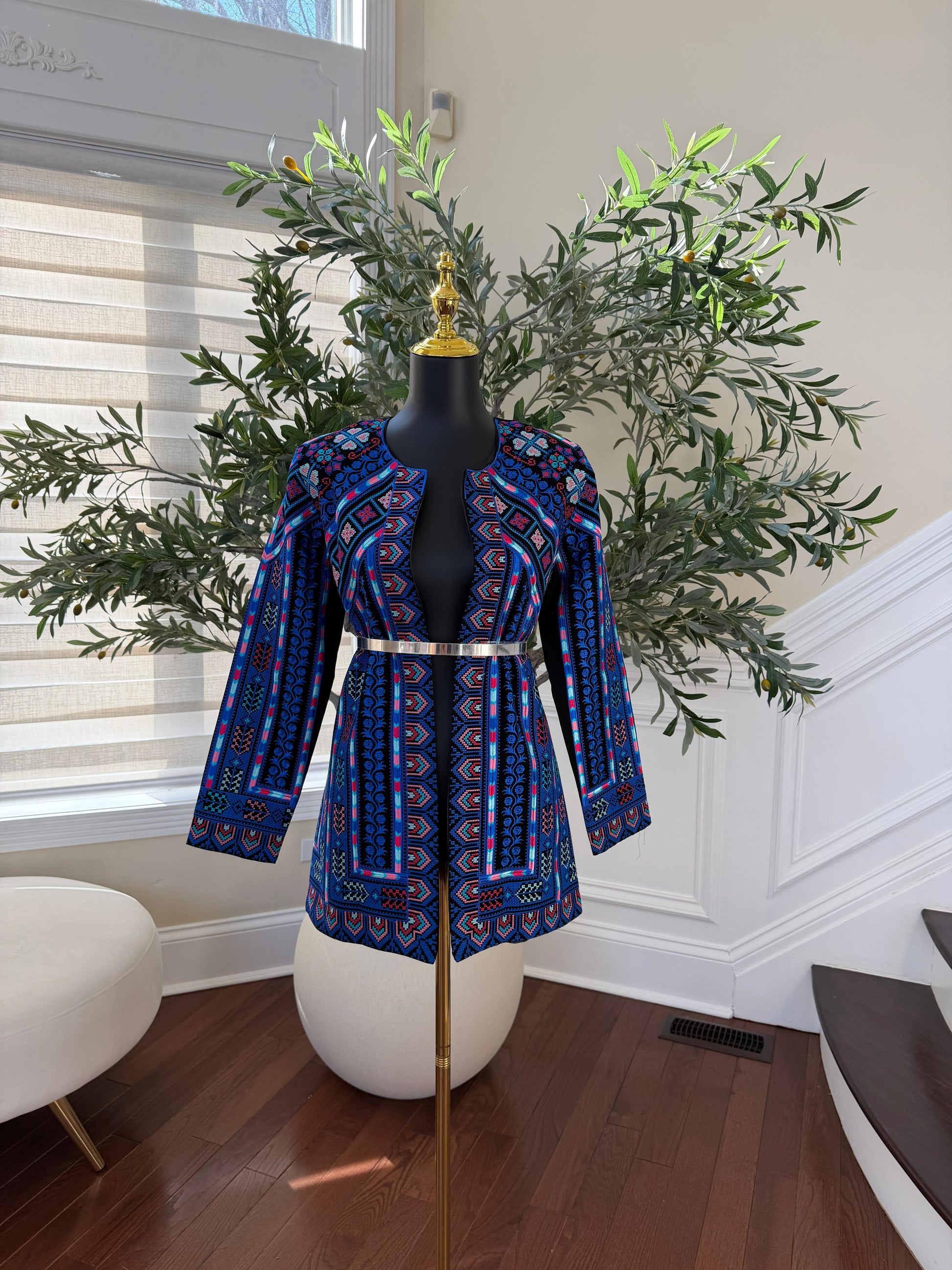 Blue Bloom Tatreez Heritage Jacket