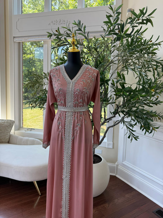 Pink Floral Kuftan