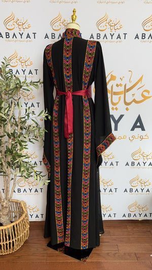 Elegant Black Two Piece Tatreez Abaya