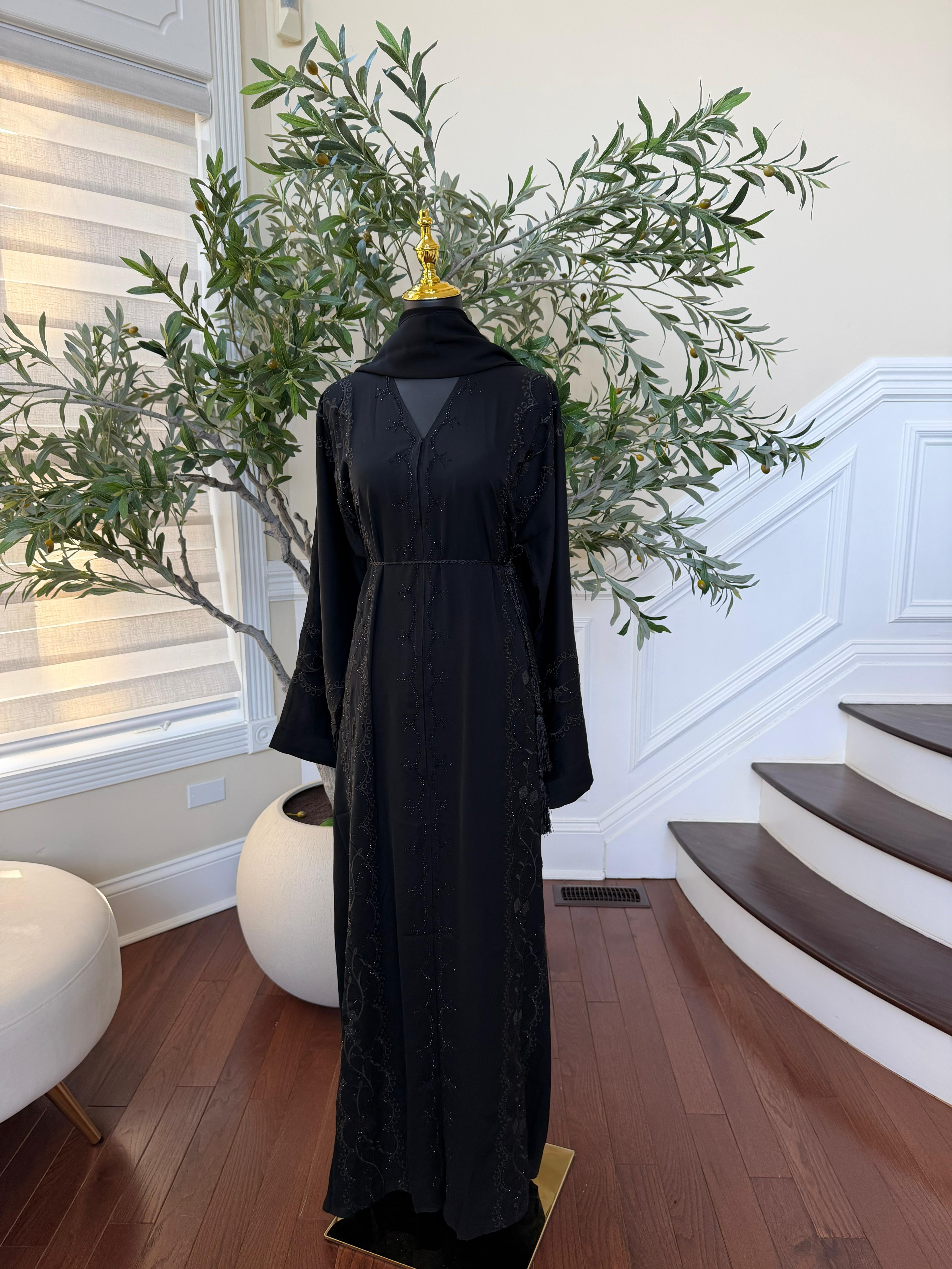Black Etheral Embellished Abaya