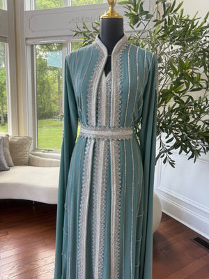 Elegant Mint Blue Kuftan