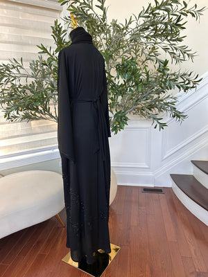 Black Beaded Crystal Abaya