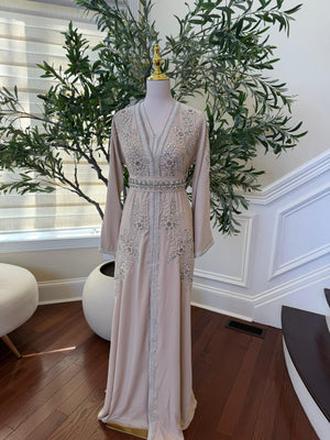 Cream Beaded Royale Kuftan