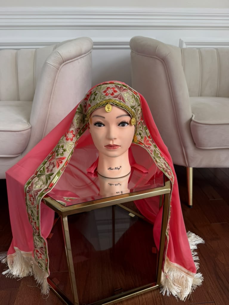 Pink Embroidery Elegance Khirka Shal