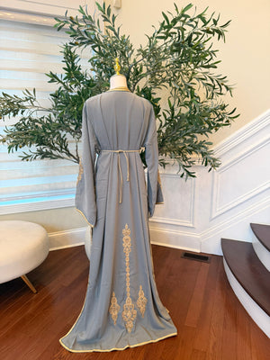 Sage Green Embroidery Beaded Kuftan