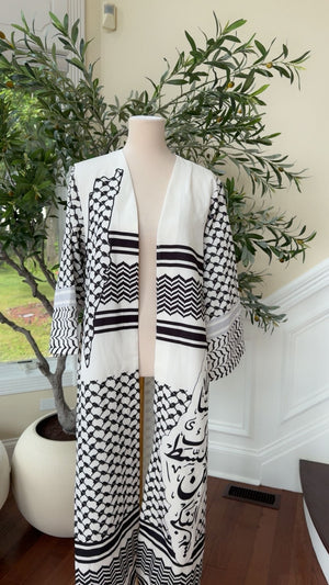 Kuffieya Designed Cardigan Abaya