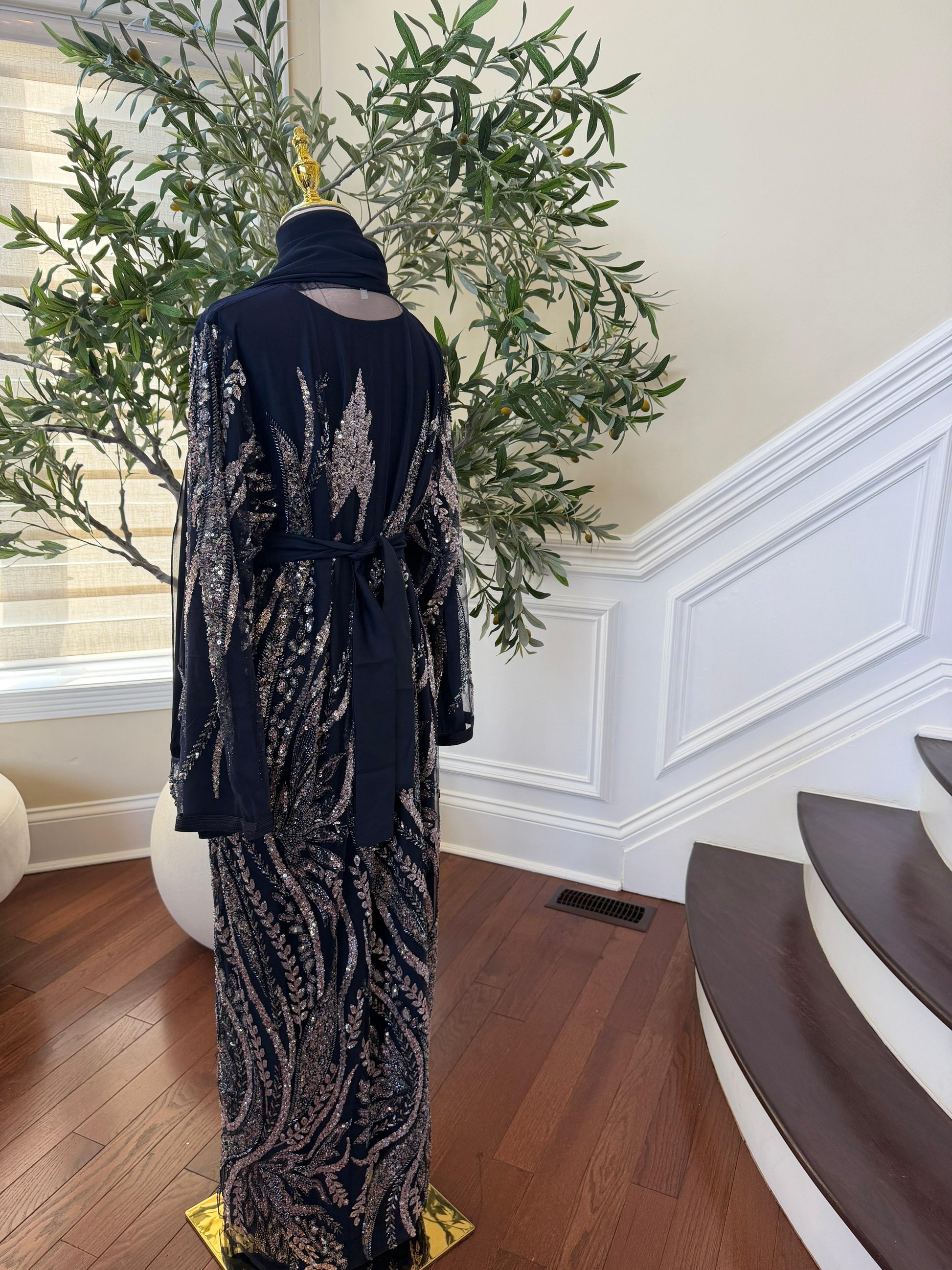 Blue Sparkle Cardigan Abaya