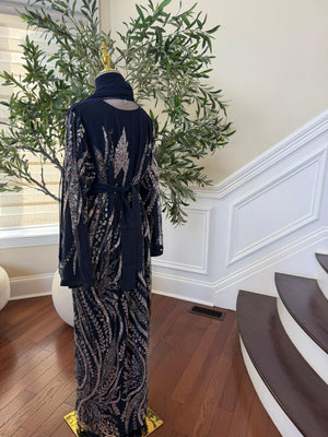 Blue Sparkle Cardigan Abaya