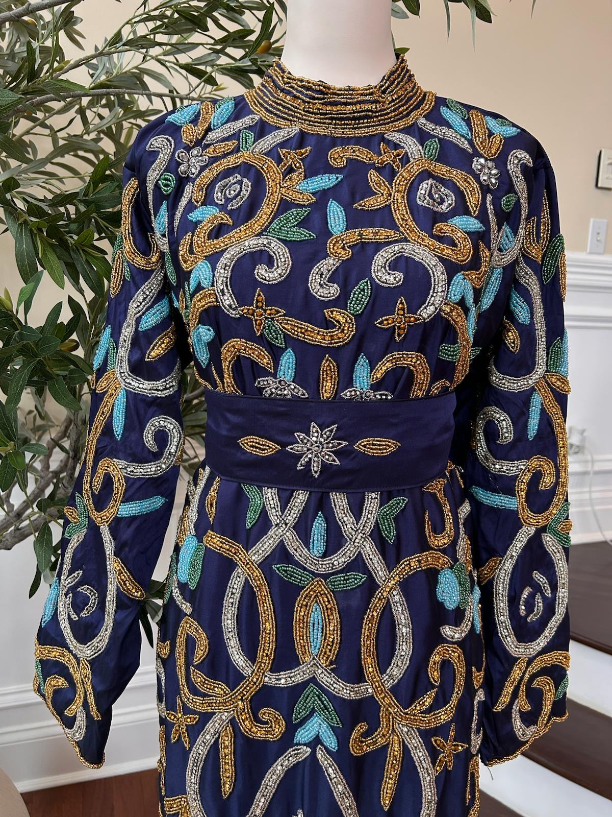 Blue Stone Elegance Kuftan Dress