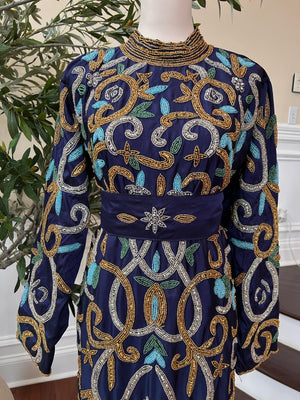 Blue Stone Elegance Kuftan Dress