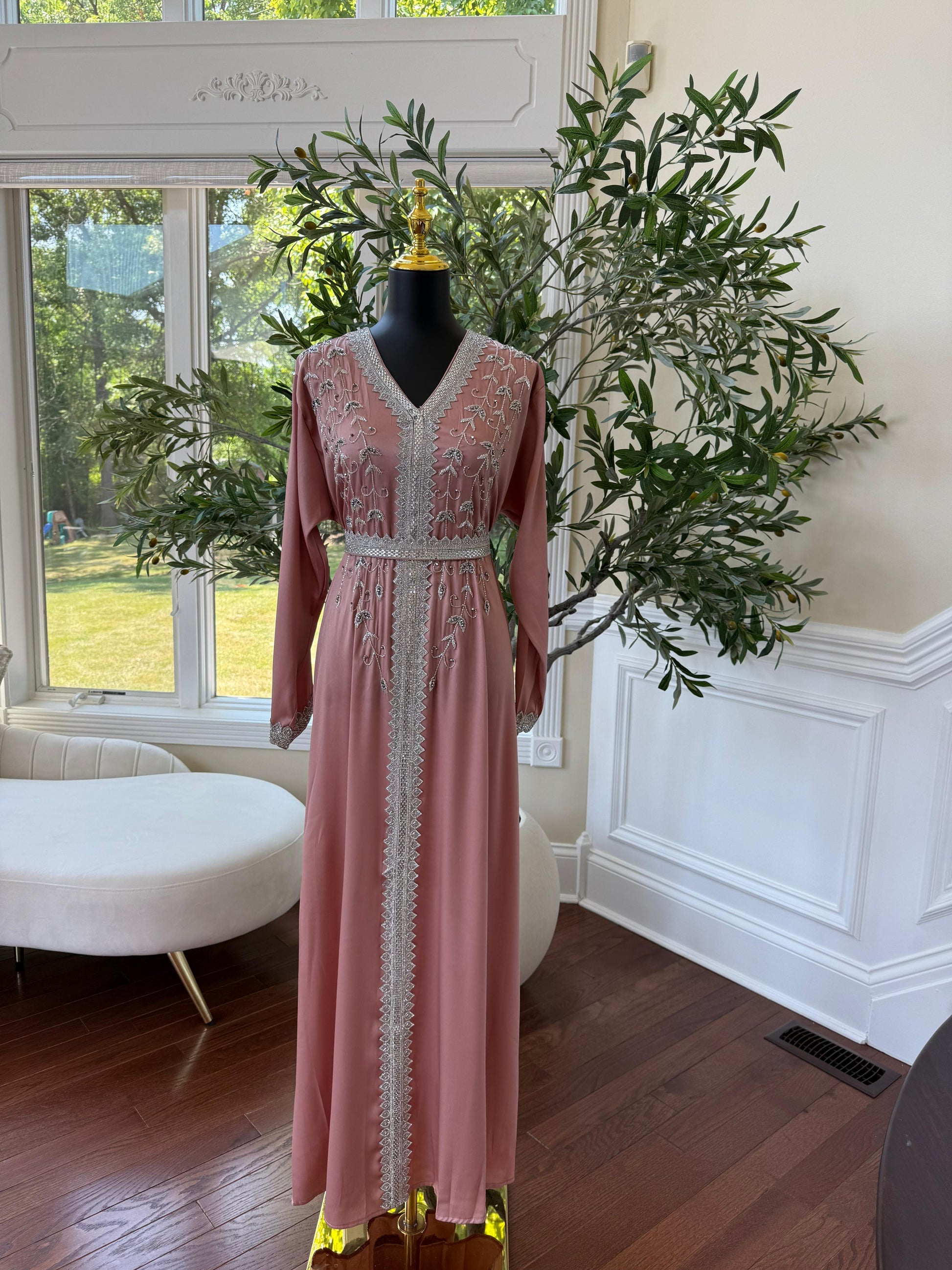Pink Floral Kuftan