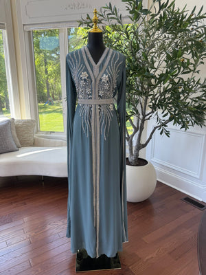 Luxury Baby Blue Kuftan