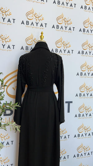 Midnight Black Blossom Abaya