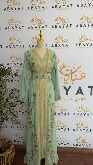 Golden Mint Elegance Kuftan