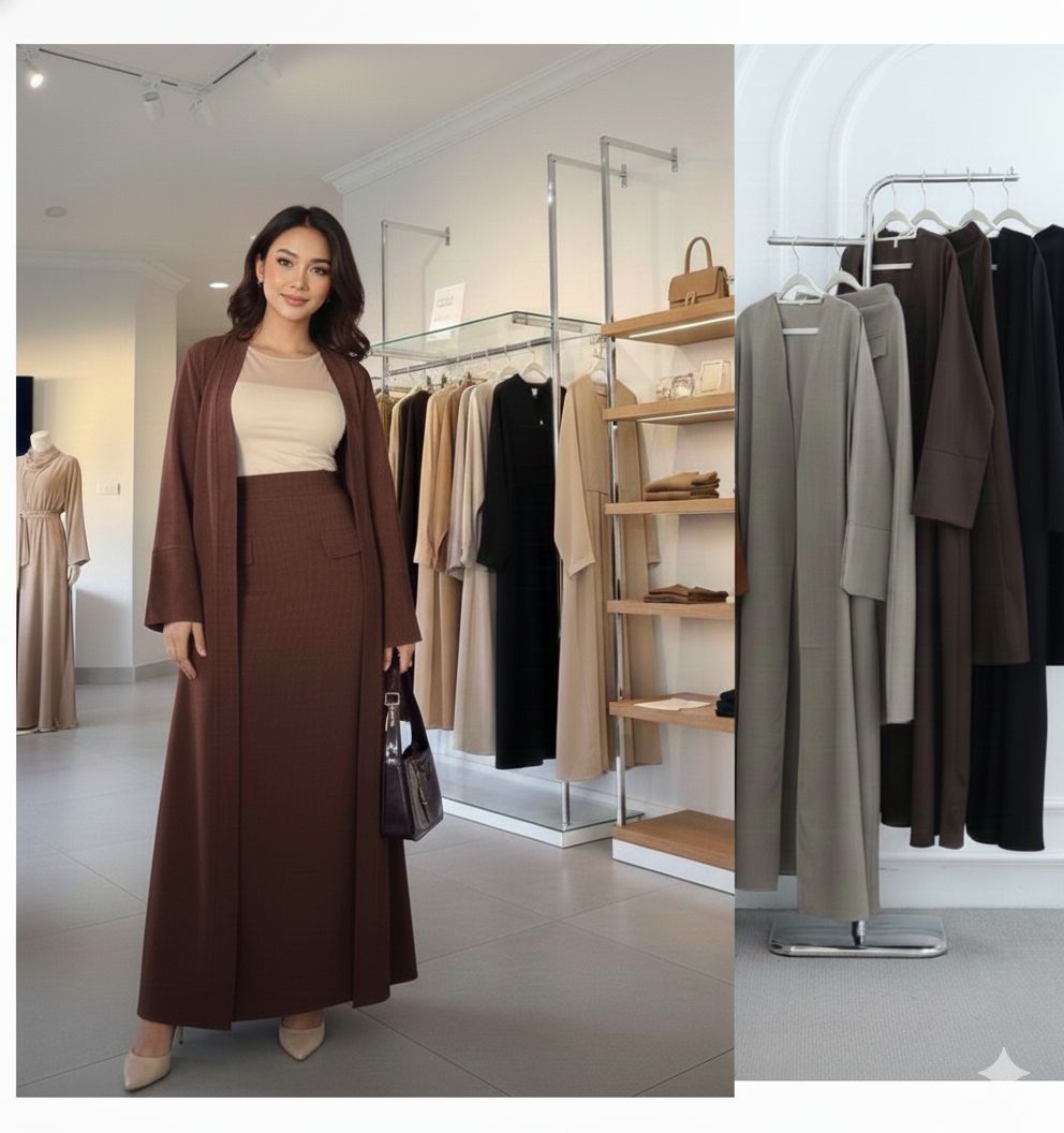 Modest Fashion Skirt & Cardigan Set