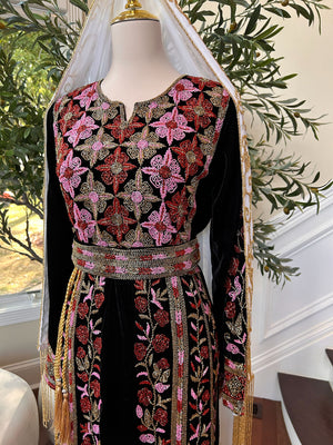 Black Velvet Stone Thobe