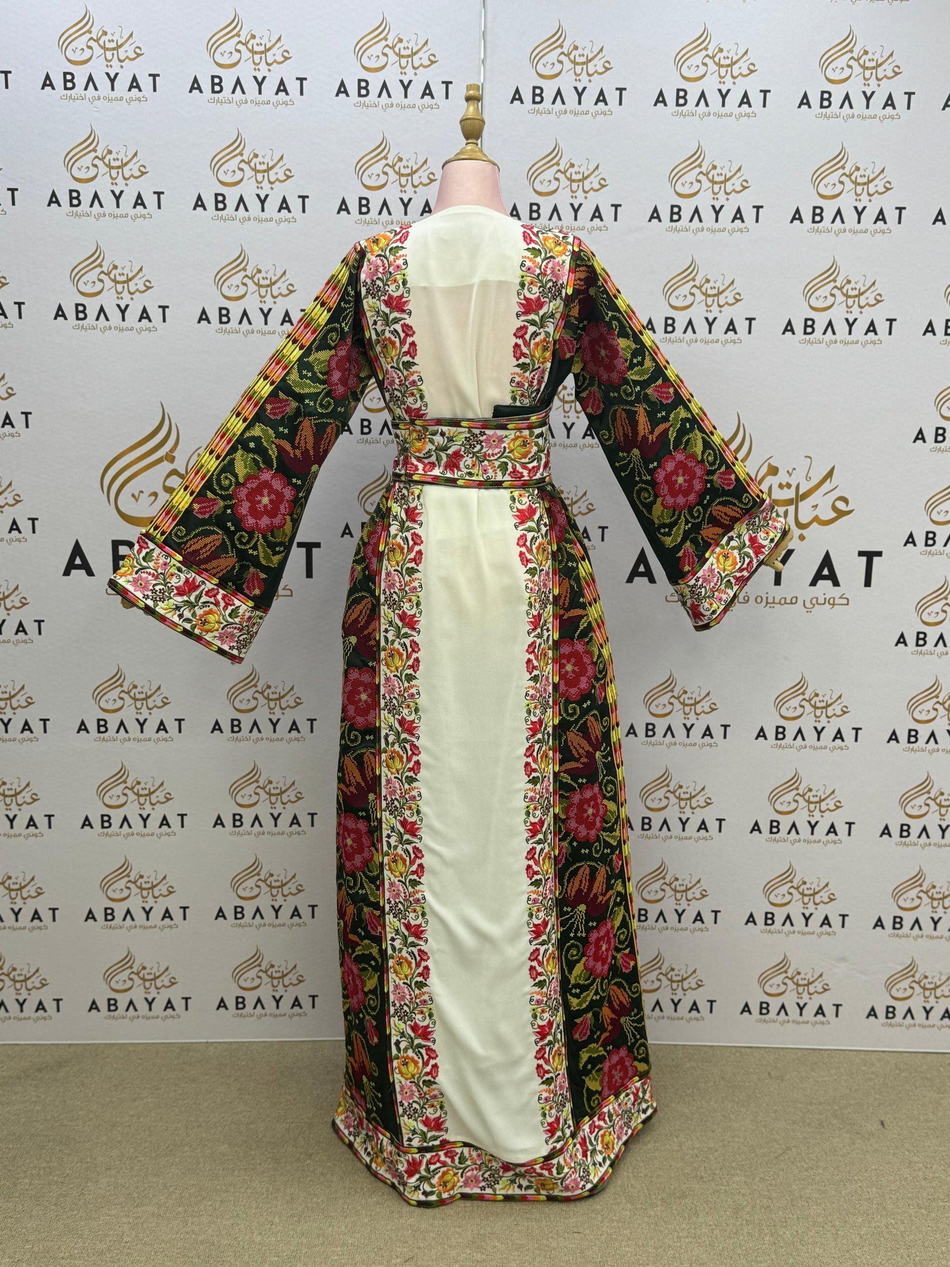 White Emerald Majesty Floral Thobe