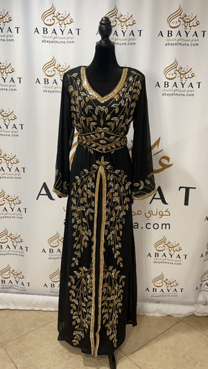 Elegant Black with Gold/Silver Kuftan #9199096