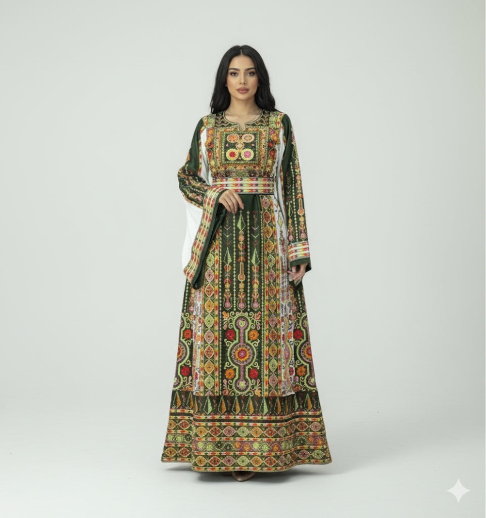 Olive Green/White Satin
Maleka Embroidered Thobe