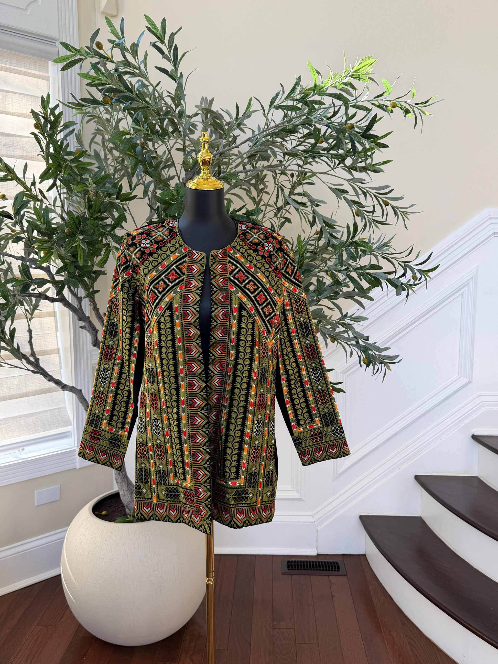 Green Tatreez Heritage Jacket