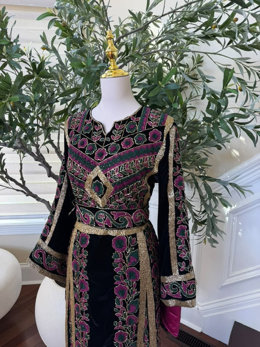Midnight Rose Embroidered Thobe (scarf not included)