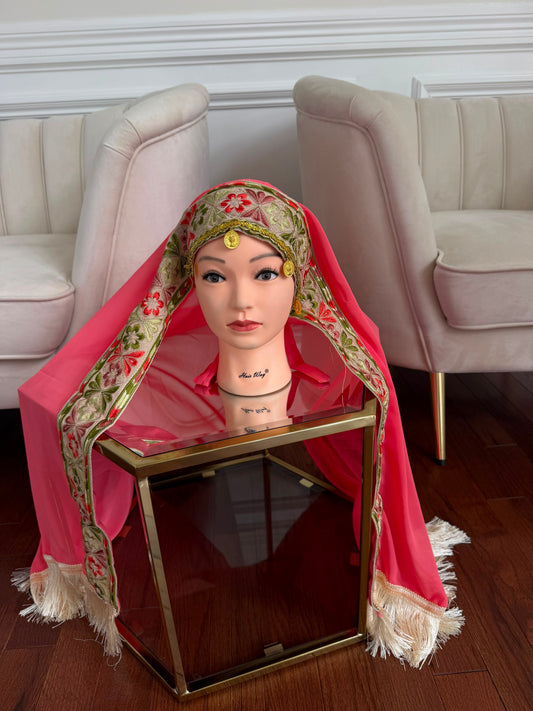 Pink Embroidery Elegance Khirka Shal